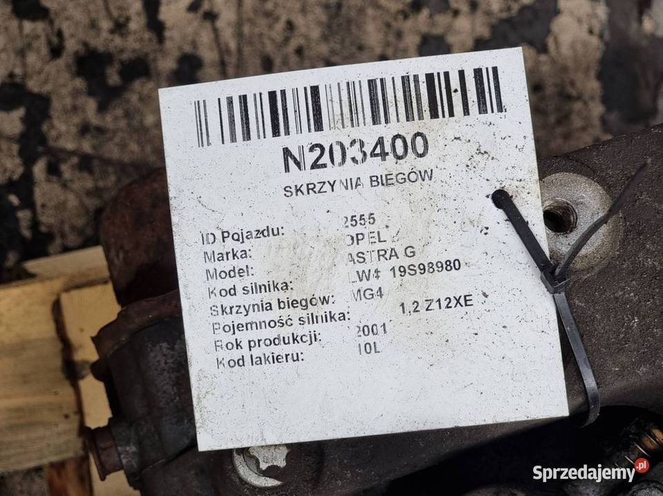 SKRZYNIA BIEGÓW OPEL ASTRA G MG4 Motoryzacja Lipno