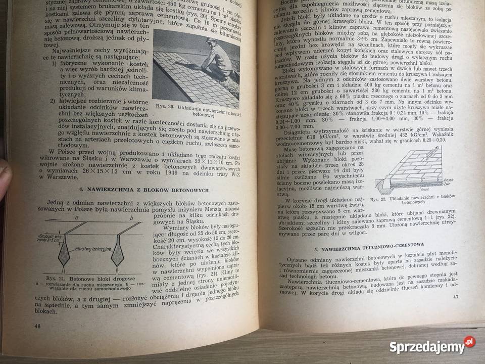 Nawierzchnie betonowe 1959 Unikatowa książka Kalisz