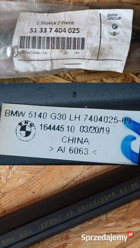BMW 5 F90 G30 G31 LISTWA DRZWI LEWY PRZÓD Pleszew