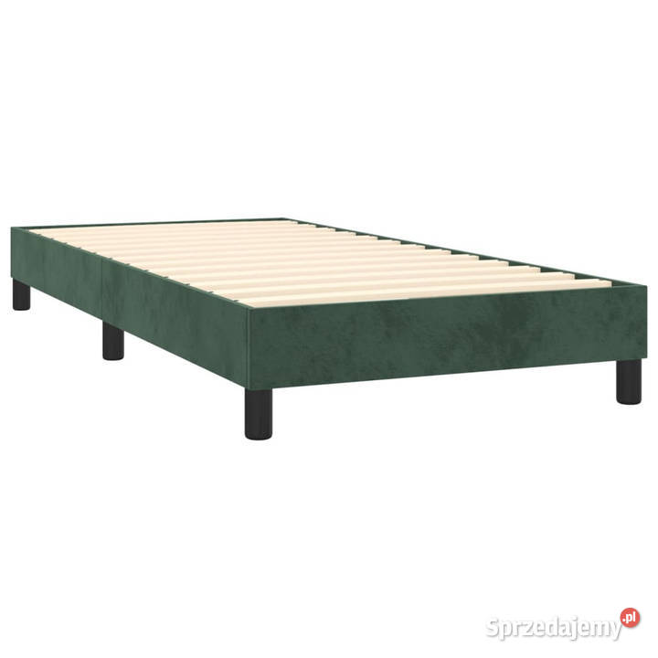 Łóżko kontynentalne z materacem i LED zielony 88cm