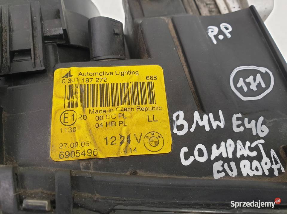 LAMPA PRAWA BMW E46 Compact XENON PRZEDNIA przód osobowe Chełm sprzedam