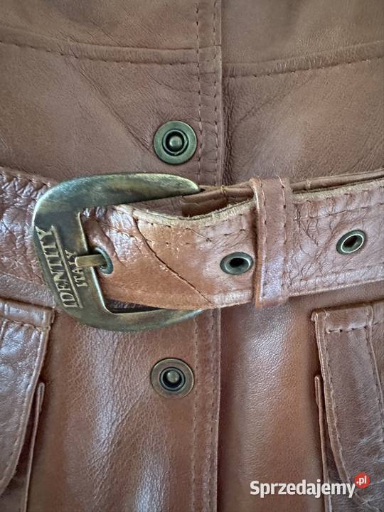 Płaszcz skóra naturalna XS camel brąz vintage z Częstochowa
