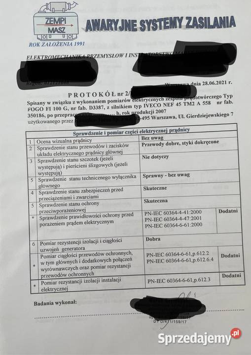 Agregat prądotwórczy Fogo FI 100 G o mocy 100 Pozostałe mazowieckie Warszawa