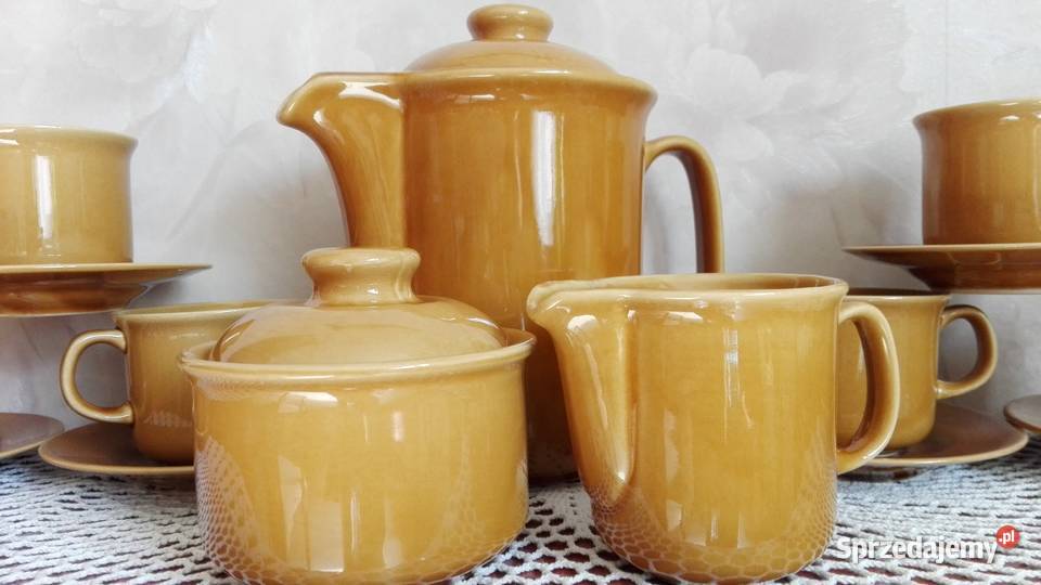 Serwis kawowy 6os Bartek Nowy porcelit Tułowice odcienie brązowego Białystok