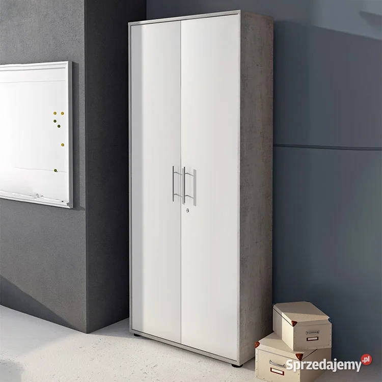 Szafa biurowa 2D 188x79x34 betonbiały mat Nowa Wieruszów sprzedam