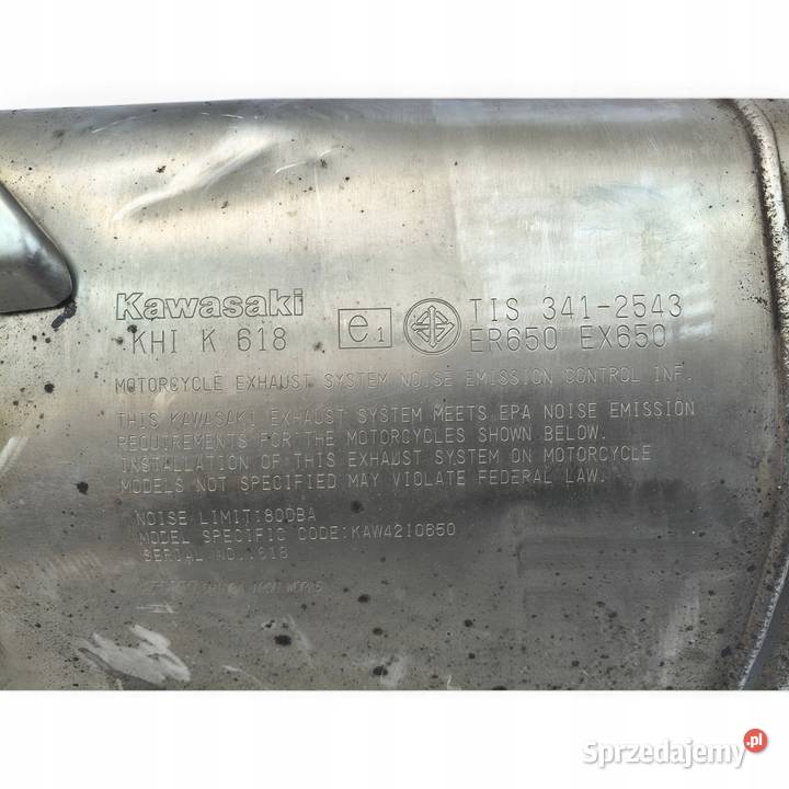 TŁUMIK WYDECH RURA Kawasaki ER6F ER6F ER650 1216 Chełm sprzedam