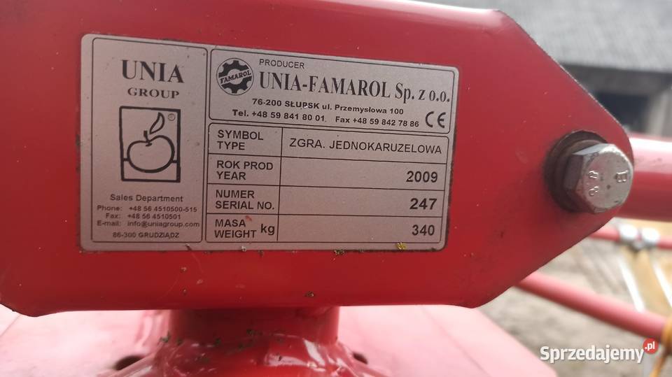 Zgrabiarka karuzelowa Unia Famarol Wyszki