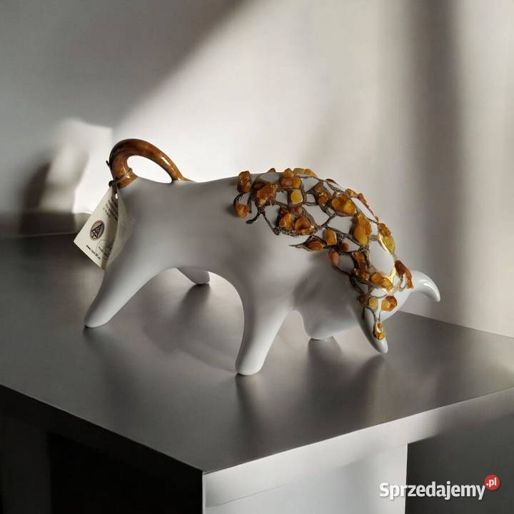 Byk Figurka Byczek ceramiczny ręcznie malowany Sierakowice sprzedam