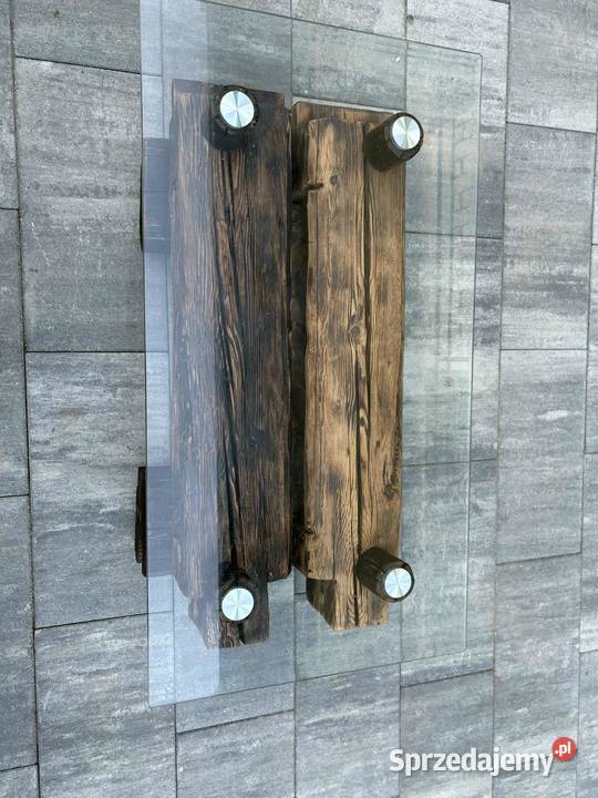 Ława stolik z starych belek szklana podkarpackie Jedlicze