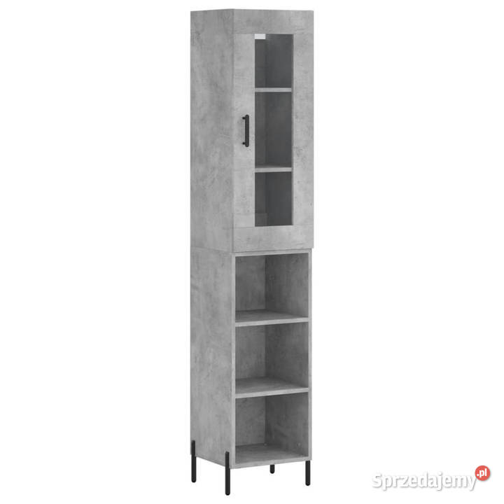 Wysoka szafka szarość betonu 345x34x180 Pozostałe Warszawa