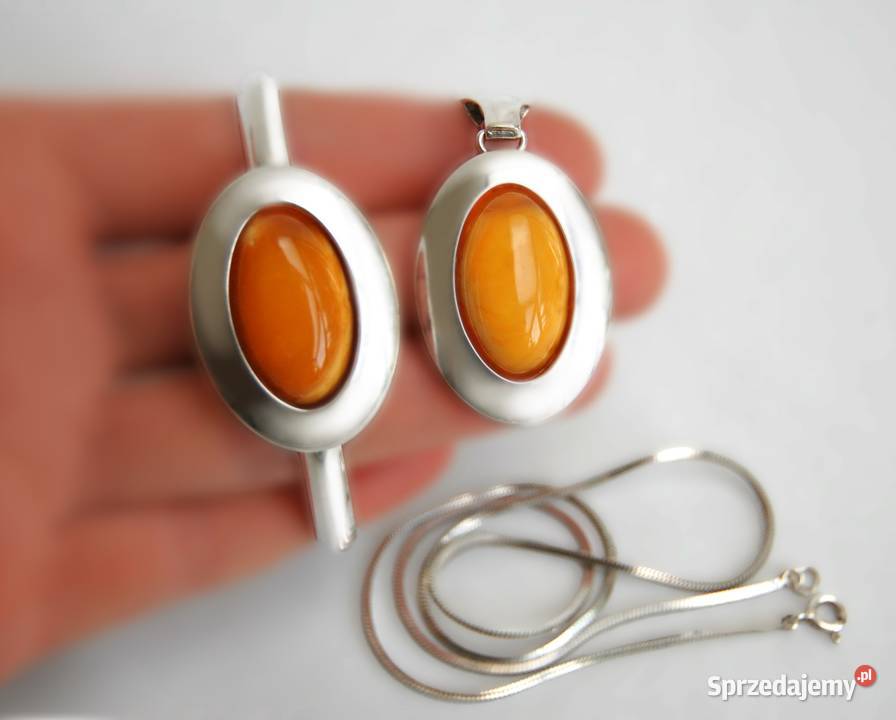 Wisiorek i bransoletka bursztyn bałtycki mleczny Biżuteria lubelskie sprzedam