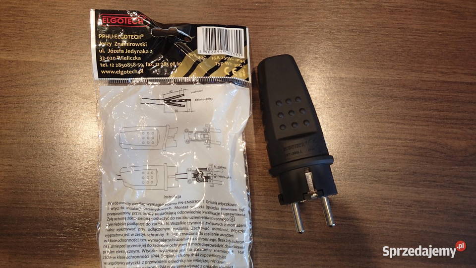 Wtyczka gumowa 16A 250V zu IP44 30GL hermetyczna Sosnowiec