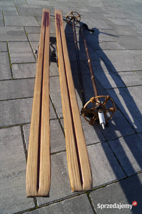 Stare narty jesionowe 180 kijki w komplecie Pozostałe Pruchnik
