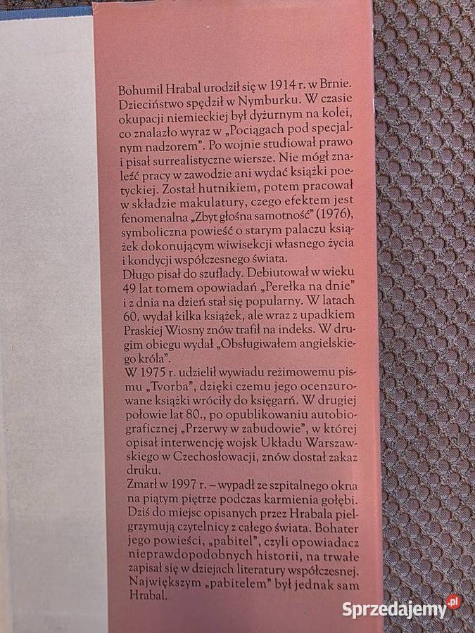 Bohumil Hrabal Pociągi pod specjalnym nadzorem i Kraków sprzedam