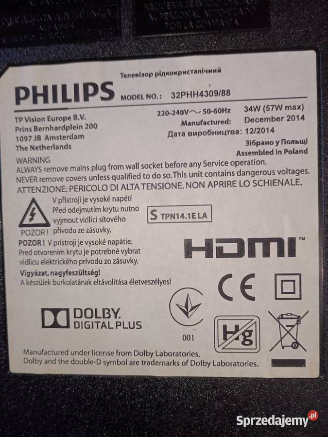 Telewizor Smart PHILIPS HD LED 32 Telewizory Ełk