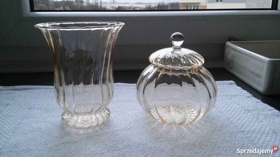 pojemiki szklane wazon cukiernica miodowe przezroczysty Gdańsk