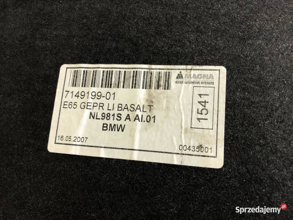 BOCZEK BAGAŻNIKA LEWY 7149199 BMW E65 LIFT sprzedam