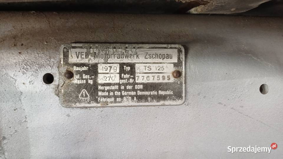 MZ Ts 125 pierwszego właściciela Fabryczny MZ kujawsko-pomorskie Toruń