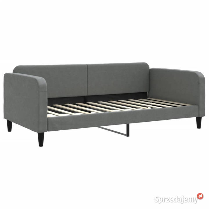Sofa z funkcją spania ciemnoszara obita tkaniną Meble Warszawa