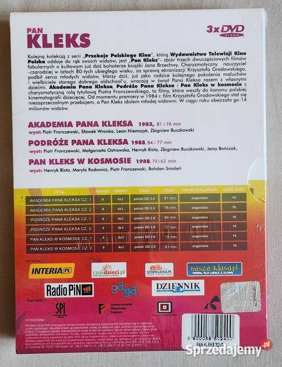 Pan Kleks pakiet 3 dvd zestaw zafoliowany Filmy