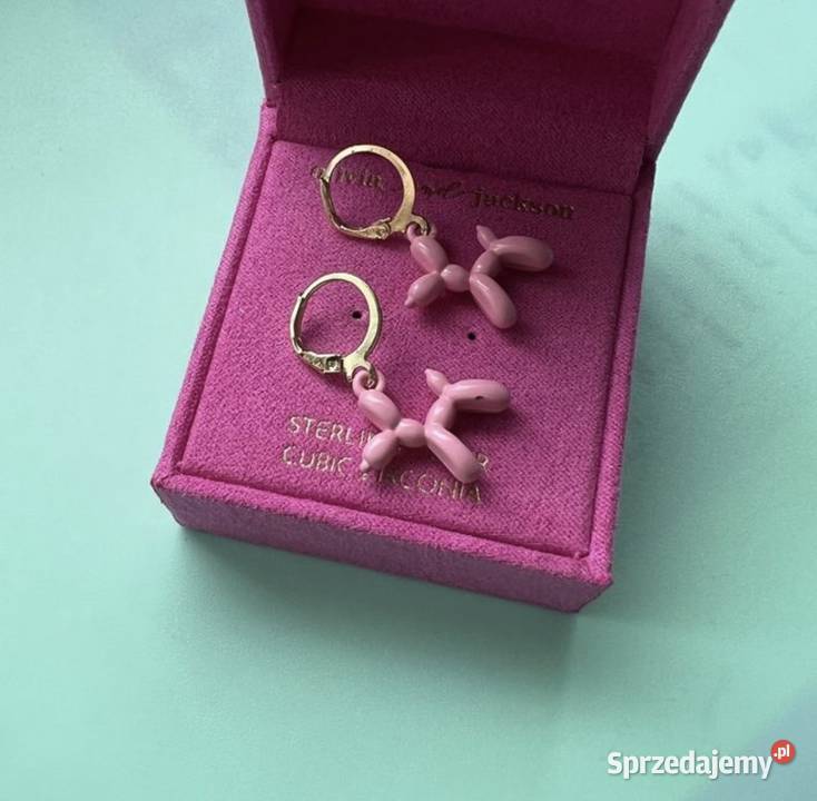 Kolczyki balonowe pieski róż Kolczyki