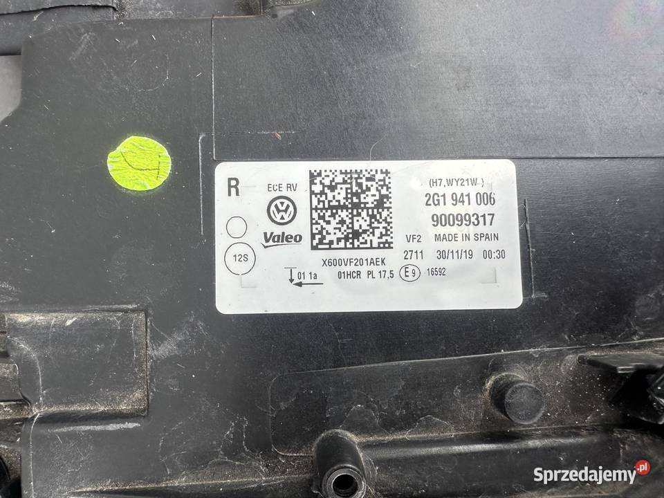 LAMPA PRZEDNIA PRAWA VW POLO VI 2G 2G1941006 Wieluń