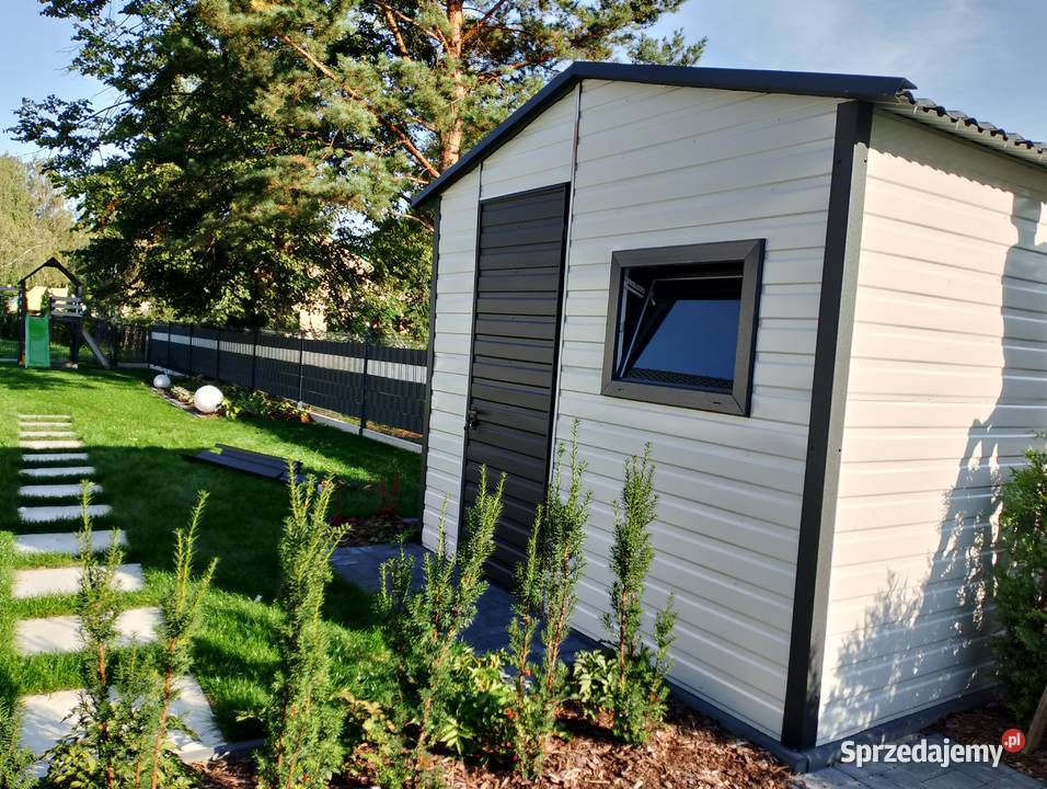 Mały Biały Garaż Blaszany Na narzędzia Garaże Puck sprzedam