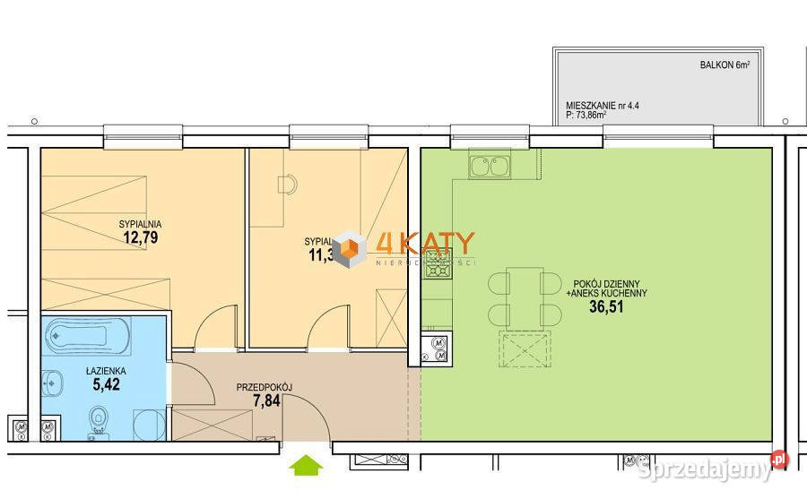 Do sprzedaży mieszkanie Zielona Góra 73.71m2