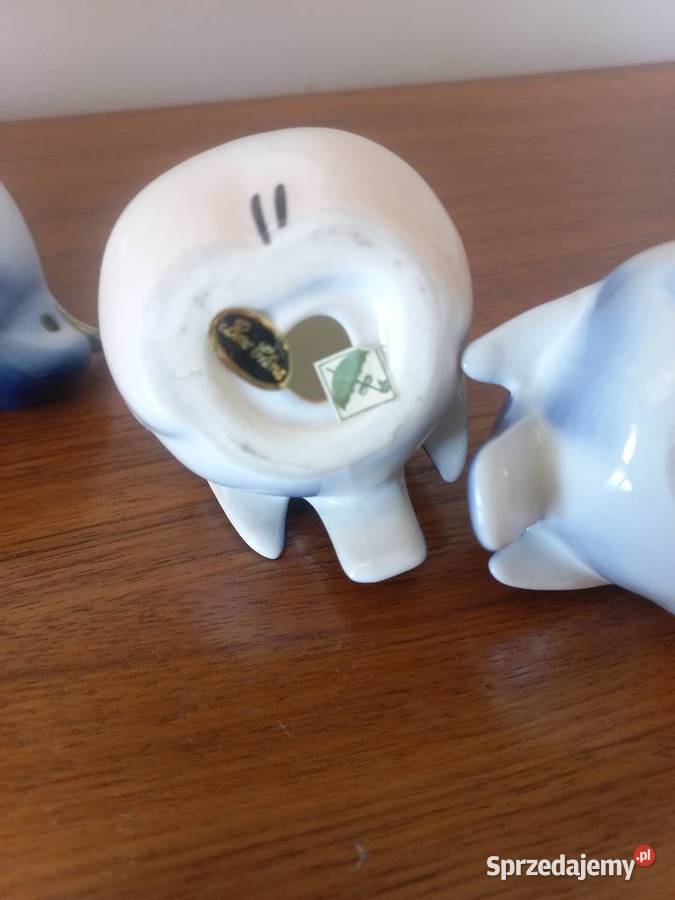 Figurki porcelanowe Wróbel zestaw 3 Toruń