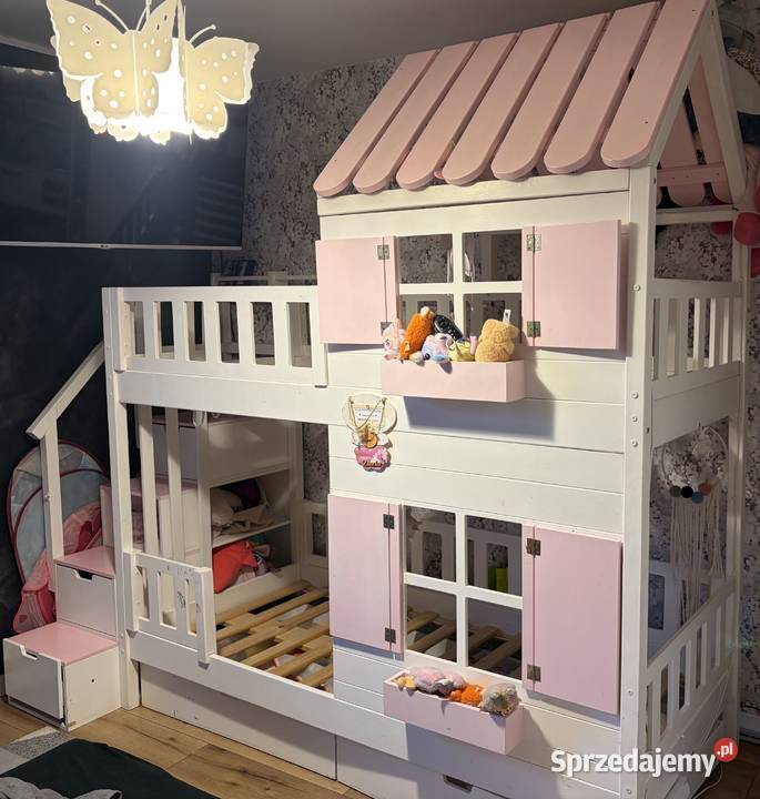 Łóżeczko piętrowe domek