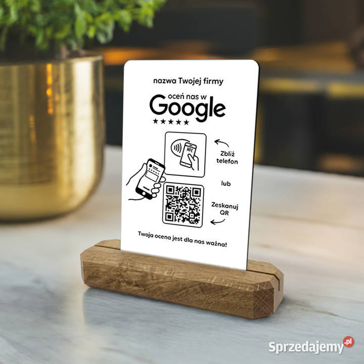 Stojak prezenter z QR i NFC do zbierania opinii Opole