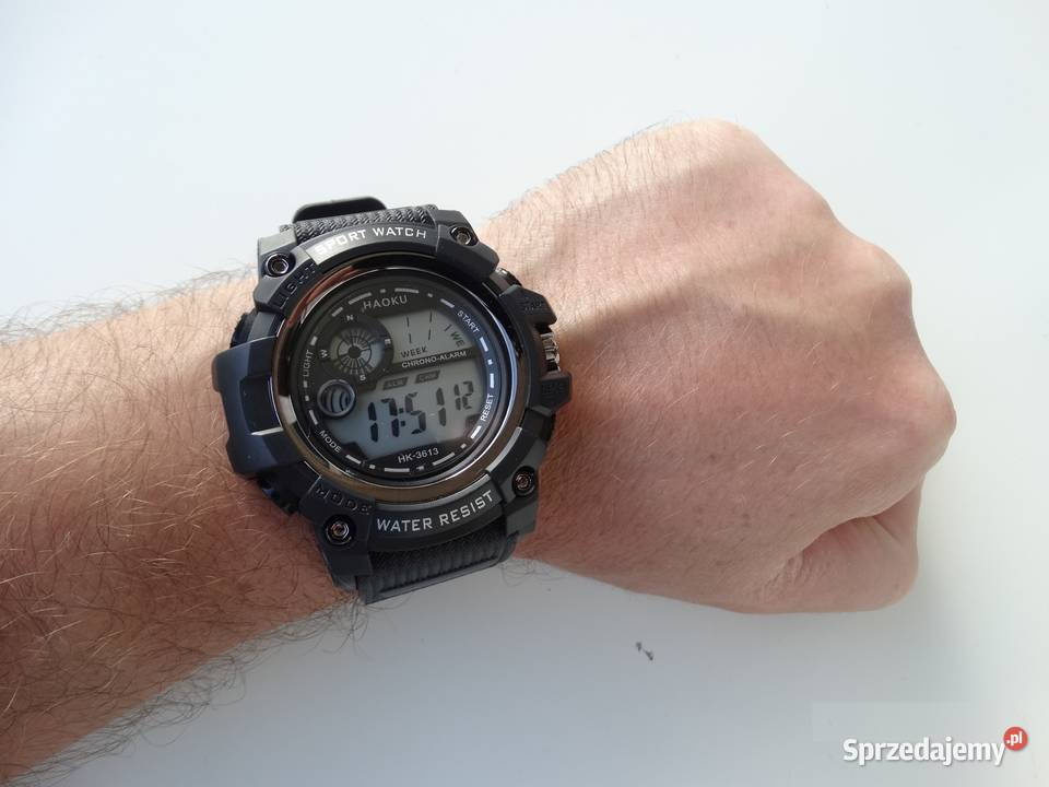 Zegarek elektroniczny cyfrowy sportowy LED męski Zegarki Zegarki i Biżuteria Gorzów Wielkopolski