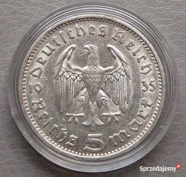 5 Reichsmark 1935 Hindenburg F Niemcy dolnośląskie Szklarska Poręba sprzedam