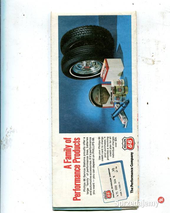 1976 Phillips 66 Road Map DelawareMaryland zachodniopomorskie Szczecin