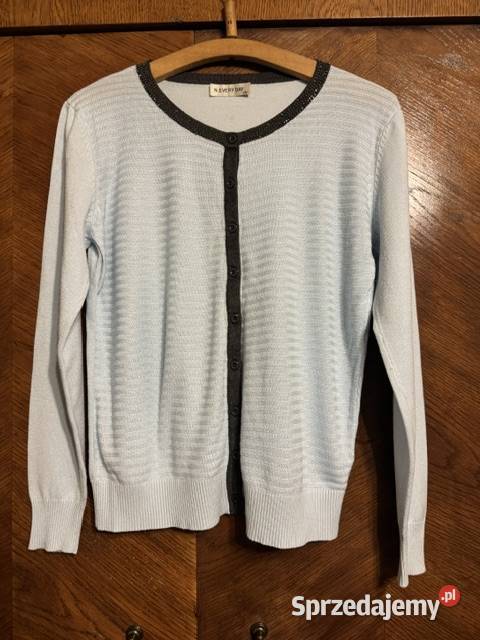 Sweter damski SM dzianina niebieski rozpinany z Rozpinane  Częstochowa
