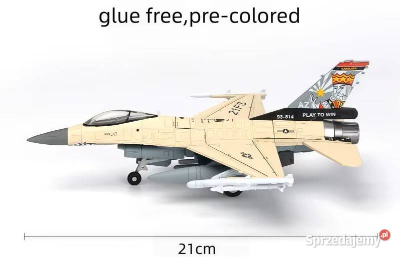 Samolot F16 Falcon Diecast Skala 172 Milanówek