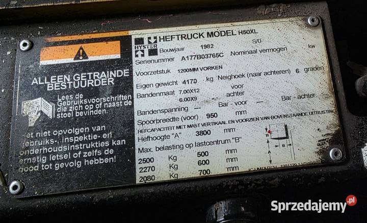 Wózek widłowy HYSTER H50 XL lubuskie Sulechów