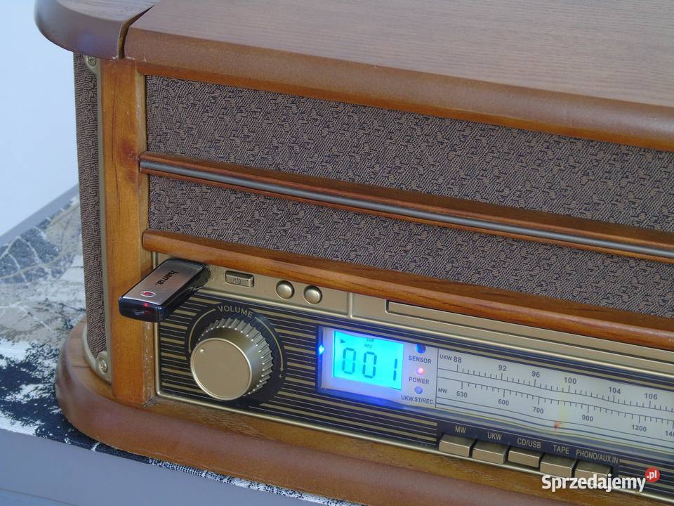 Retro Gramofon z radiem CD USB i magnetofonem i Gramofony Elektronika Jasło