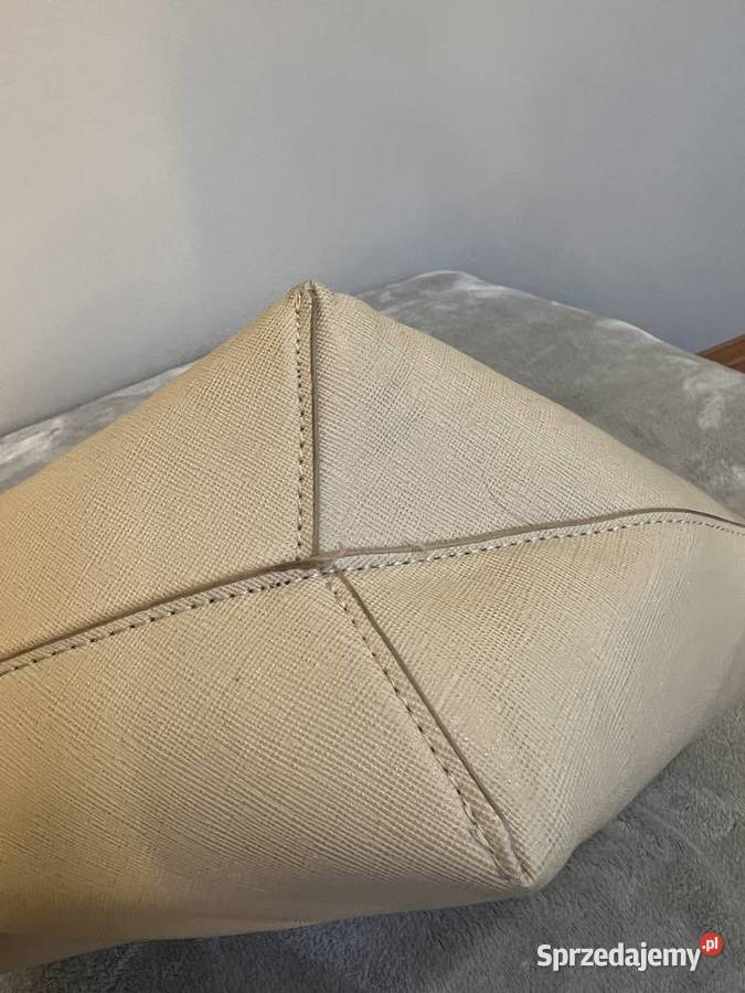 Torba torebka shopper beżowa kremowa brązowy/beżowy Jasło