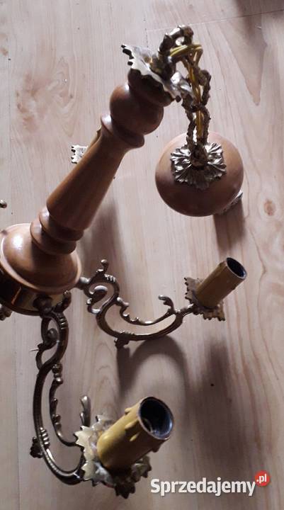 Stary pięcioramienny żyrandol mosiądz mazowieckie Warszawa