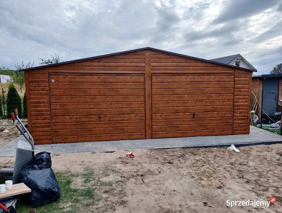 Garaż Blaszany GRAFITOWY zadaszenie bramy Garaże blacha Śrem sprzedam