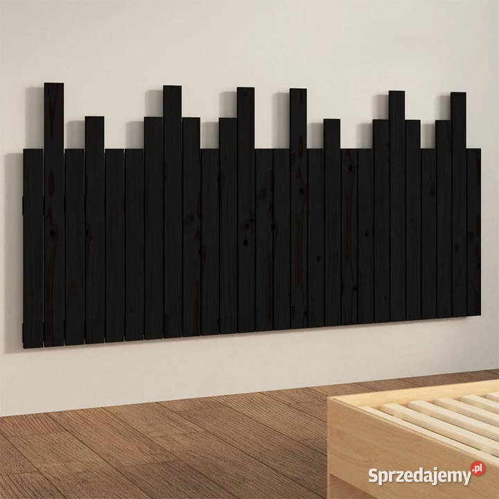 Wezgłowie łóżka czarne 166x3x80 lite drewno mazowieckie Warszawa sprzedam