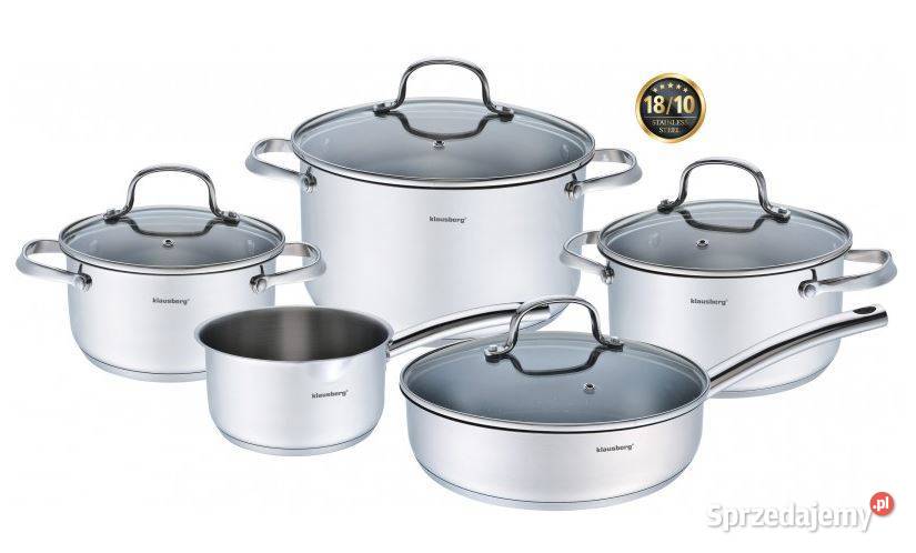 Garnki Klausberg 9el ze stali nierdzewnej 1810 Łódź sprzedam
