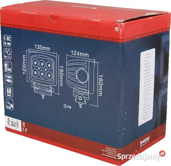 Lampa robocza LED kwadratowa 60W 5400 lm 1030V Kamionna sprzedam