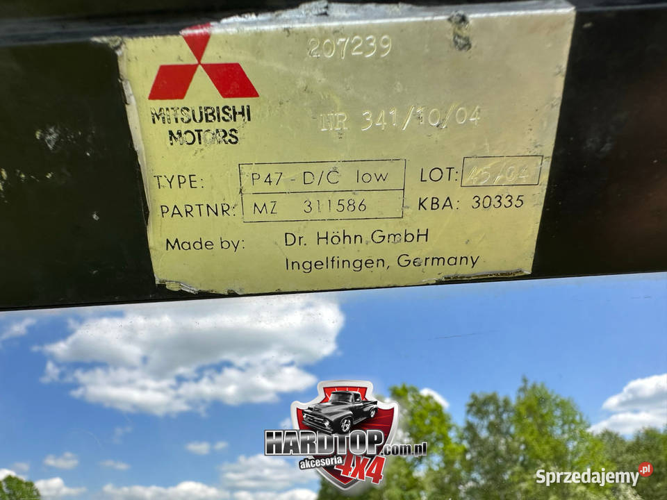 Zabudowa Mitsubishi L200 Hardtop na pakę 1995 Karoseria