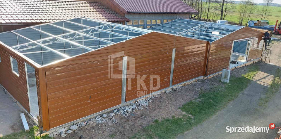 Garaż Blaszany 95x6 Brama drewnopodobny 2x okno łódzkie Sieradz