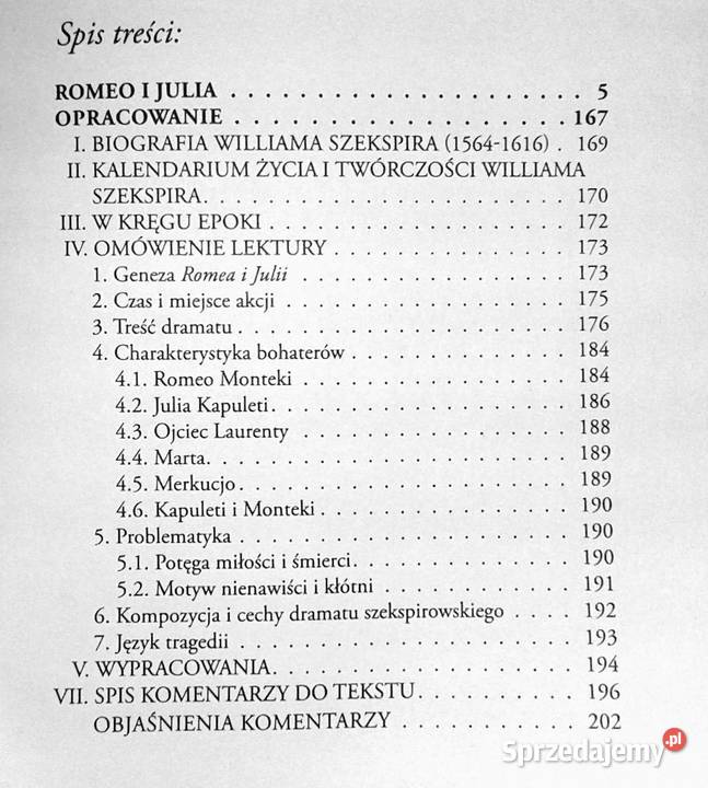 Romeo i Julia Lektura z opracowaniem William lubelskie Chełm
