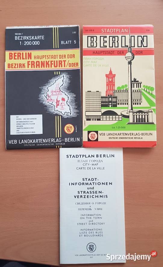 Plan miasta Berlin Frankfurt Oder DDR lubuskie Zielona Góra