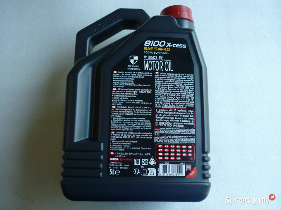 Olej MOTUL 8100 XCESS 5W40 5L pełen syntetyk wielkopolskie Poznań