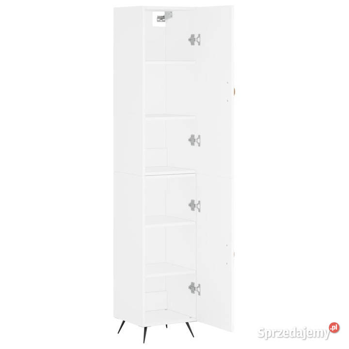 Wysoka szafka biała 345x34x180 materiał